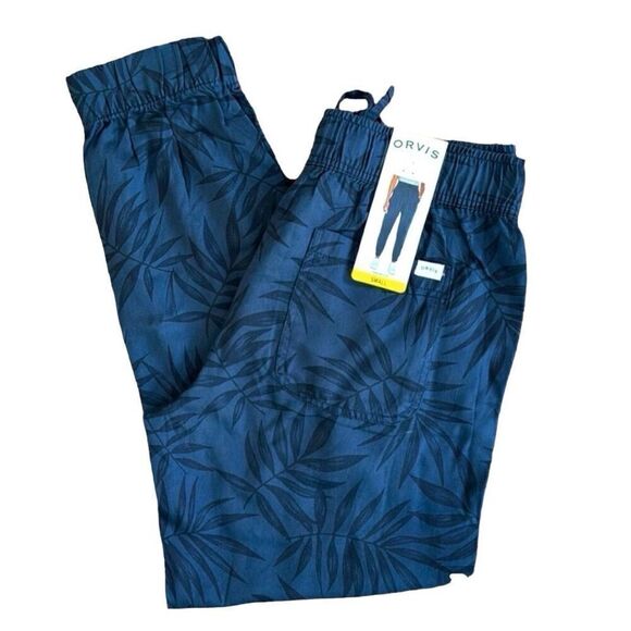 ORVIS The Perfect Travel Pant Ladies’ Tencel Jogger Blue Bay Leaves Sz Small NWT - Picture 1 of 10